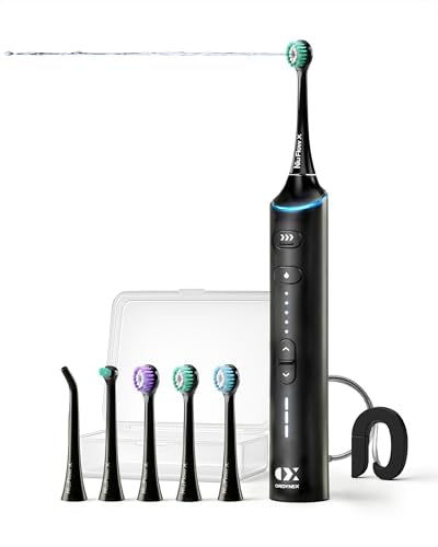 Ordynex Sonic Electric Toothbrush & Water Flosser Combo Black – Rechargeable Oral Care Kit for Sensitive Teeth & Braces