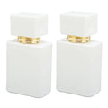 Perfume Atomizer Bottle Refillable Empty Glass Perfume Bottle, 2Pcs Empty Glass Perfume Bottle Large Capacity Golden Nozzle Glass Perfume Bottle Atomizer White 30Ml Refillable Empty Spray Perfume