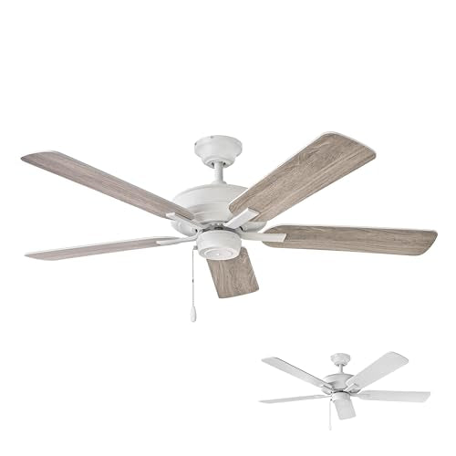 Hinkley Metro 52-Inch Indoor Dual Mount Ceiling Fan - Chalk White, 3-Speed, Reversible Blades