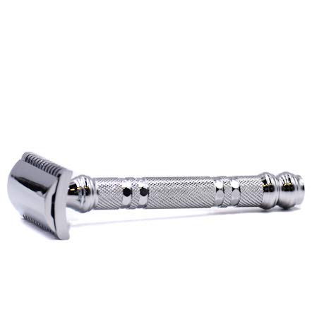 Parker 24C Deluxe Chrome Open Comb Safety Razor – Double Edge Shaving System