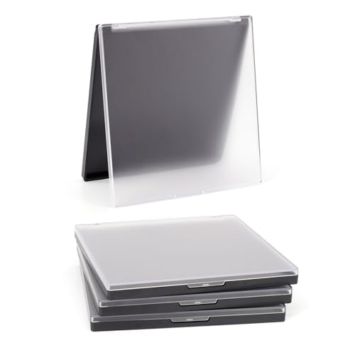 Magnetic Refillable Makeup Palette 3 Pack with Frosted Clear Top & Metal Stickers