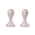 16 Inch Plastic Mannequin Head Set - Nude 2 Pack with Adjustable Angles