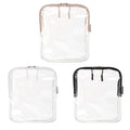 BORSALI TSA Approved Clear Toiletry Bag Set of Three Colors. Breeze Through Security, Access Items Fast and Organize Travel items by Color