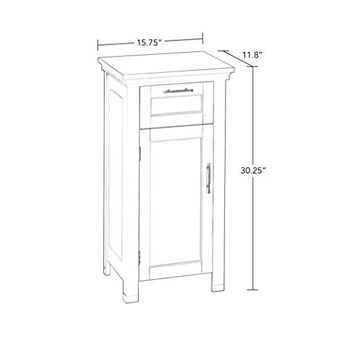Floor Storage Cabinet with Single Door - White, Somerset Collection - RiverRidge