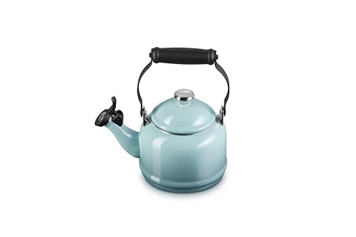 Le Creuset Enamel on Steel Demi Tea Kettle 1.25 Qt Sea Salt - Fast Heating