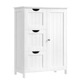 VASAGLE Bathroom Floor Storage Cabinet with 3 Drawers - White, 23.6W x 11.8D x 31.5H, Includes 1 Door