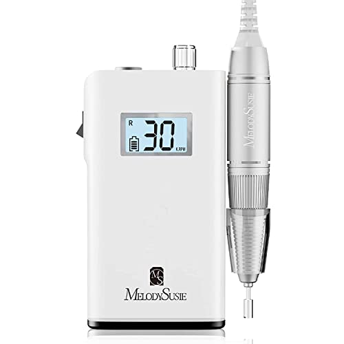 MelodySusie Professional Rechargeable 30000 RPM Nail Drill with Nail Stamper Kit