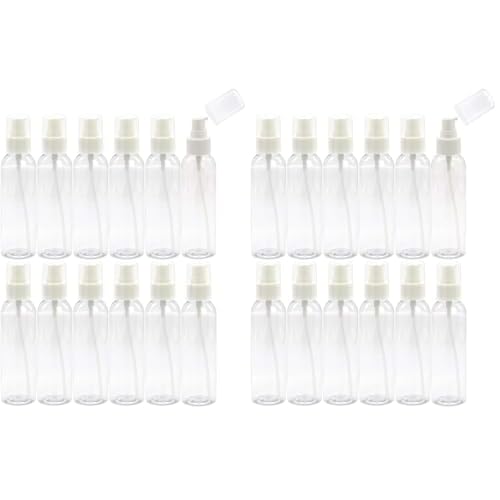 TRENDBOX 24 Pack Plastic Empty Bottles with Duckbill Pump Cap for Shampoo, Lotions, Liquid Body Soap, Cream (4 oz / 120 ml)