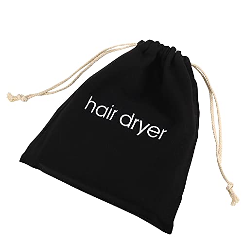 8 Pack Travel Hair Dryer Bags - Drawstring Storage Containers for Bathroom & Travel (Black)