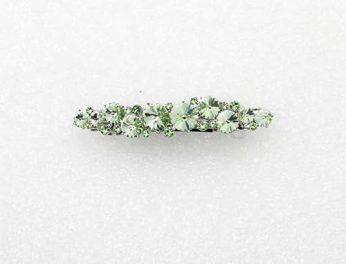 Faship Peridot Green Floral Hair Barrette Clip Small Bridal Hair Jewelry