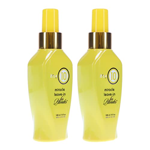 Blonde Leave-In Hair Conditioner 4 oz Pack of 2 - Neutralizes Brassiness & Adds Shine