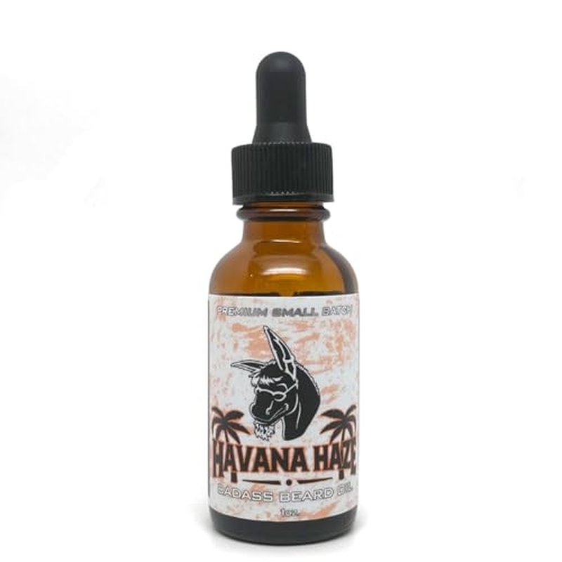 Badass Beard Care Beard Oil For Men - Havana Haze, 1 oz - 100% Natural and Organic Food-grade Ingredients, Soften Hair and Hydrate Skin
