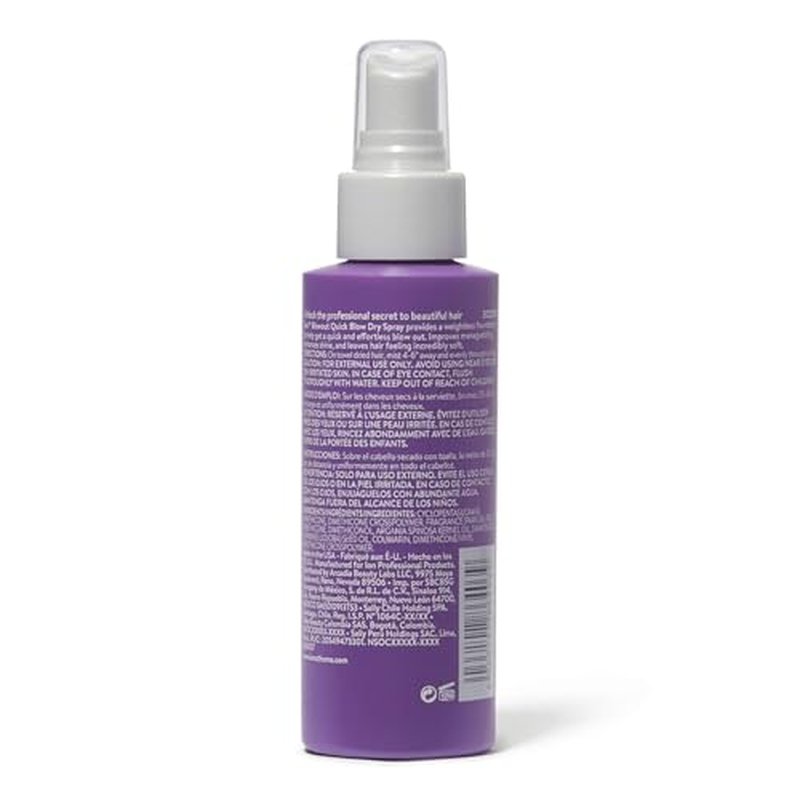 ion Blowout Quick Blow Dry Spray, Primes Hair, Reduces Blow Dry Time, Lightweight, Improves Manageability