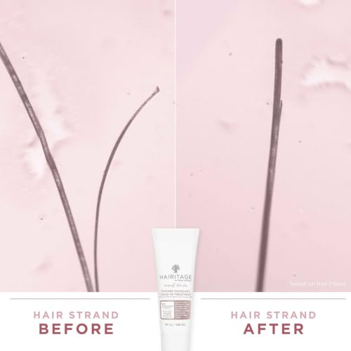 Hairitage Mend To Be Damage Repair Leave In Treatment with Biotin, Castor Oil, + Shea Butter - Refresh Dry Damaged Hair - Smooth Split Ends