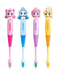 Compact Toothbrush Set with Soft Bristles and Ergonomic Handle - 4 Pack