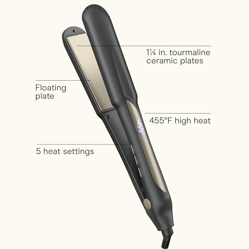 INFINITIPRO BY CONAIR 1.25-Inch Tourmaline Ceramic Flat Iron - Dark Gray