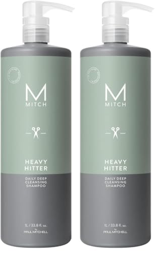 MITCH by Paul Mitchell Heavy Hitter Deep Cleansing Shampoo for Men 33.8 Fl Oz Pack of 2