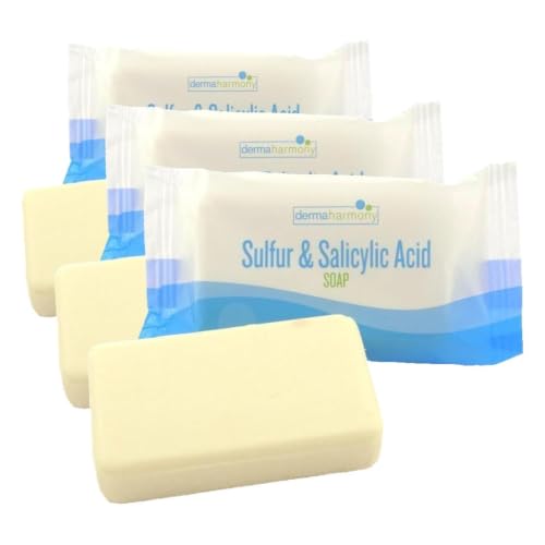 Sulfur and Salicylic Acid Bar Soap - 3.7 oz Pack of 3 - Acne & Skin Clarifying