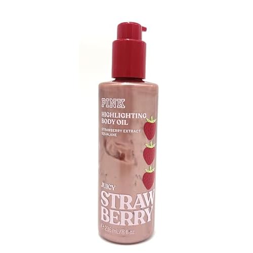 Victoria's Secret PINK Highlighting Body Oil, Juicy Strawberry, 8 fl oz, Limited Edition