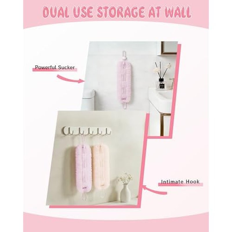 2Pcs Exfoliating Body Scrubber, Bath Ball Pulling The Back Strip 2 in 1, Back Scrubber for Shower Bath, Stretchable Drawstring Back Strip Bath Ball, Exfoliating Washcloth Towel for Men Women