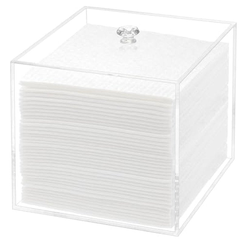 Disposable Face Towel Holder, Facial Towelettes Container Box, Acrylic Box for Facial Towels, Clear
