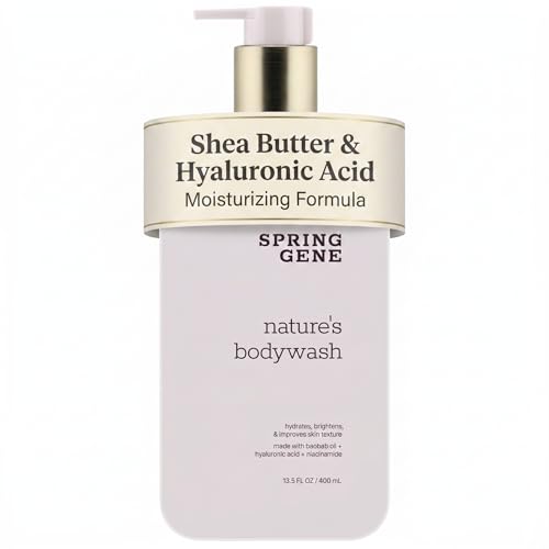 Spring Gene Natural Citrus Body Wash with Hyaluronic Acid & Baobab Oil - Vegan, Gentle Daily Cleanser