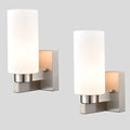 Modern Wall Sconces Set of 2 - Brushed Nickel Bathroom Vanity Lights