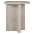 20-Inch Beech White Round Side Table - Scandinavian Nightstand or End Table