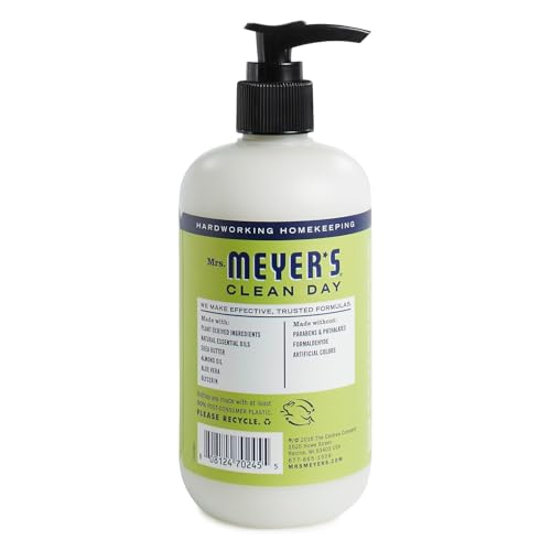 MRS. MEYER'S CLEAN DAY Hand Lotion for Dry Hands, Non-Greasy Moisturizer Made with Essential Oils, Lemon Verbena, 12 oz
