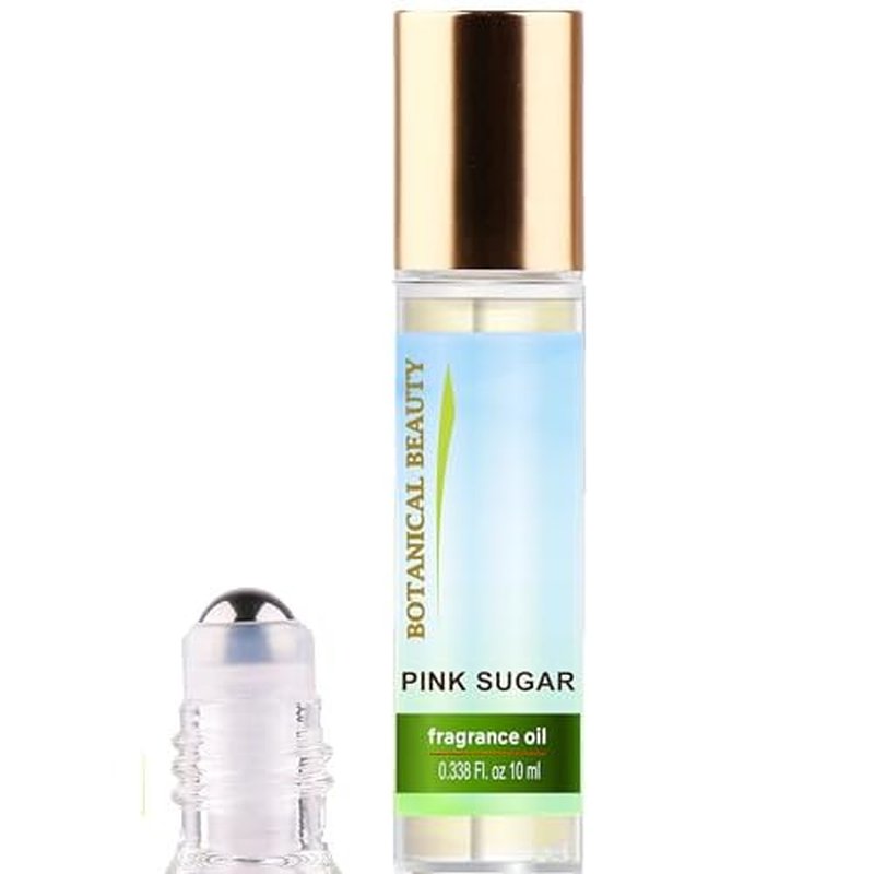 Botanical Beauty PINK SUGAR FRAGRANCE OIL ROLL-ON 0.338 FL OZ (10 ML) Rollerball Perfume, Alcohol-Free, Long Lasting