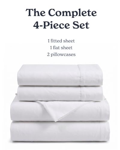 Beckham Hotel Collection 100% Cotton Queen Sheet Set - White / 4-Piece