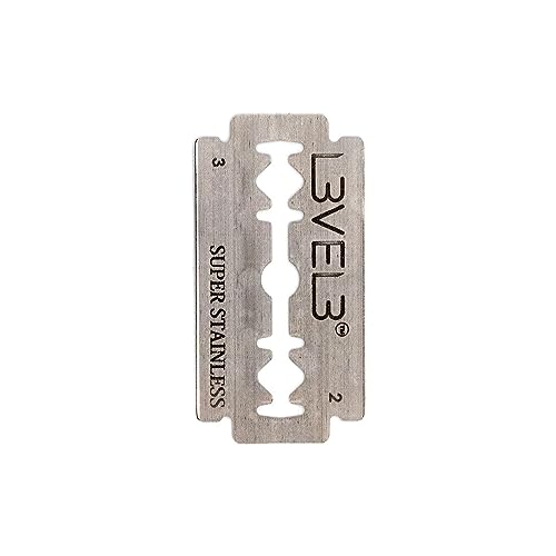 L3 Level 3 Double Edge Razor Blades - Platinum-Coated, 3 Count - Sharp & Precise Shaving