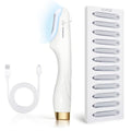 Dermaplane-razor for Women Face,Sonic Dermaplane,Sonic Dermaplaning Tool,Face Shaver Facial Hair Removal & Peach Fuzz Romover + 12 Blades (White)