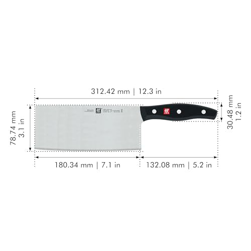 ZWILLING Twin Signature 7-Inch Black Stainless Steel Vegetable Cleaver - Razor-Sharp German Knife