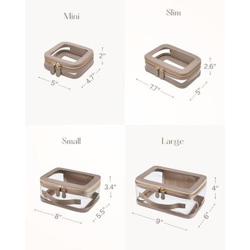 4 Pcs Clear Cosmetic Bag Set for Women Makeup Bag with Handle, Travel Toiletry Bag Transparent Cosmetic Case Portable Make Up Organizer Bag for Essentials