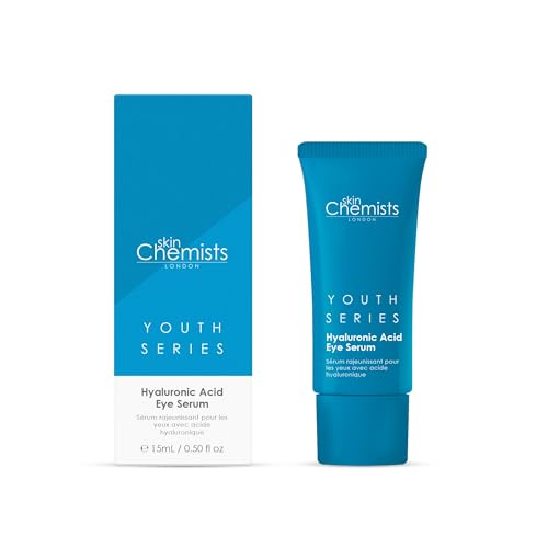 Skin Chemists Hyaluronic Acid 1% Eye Serum | Replumps, Brightens And De-Puffs Eyes | 0.5 Fl Oz