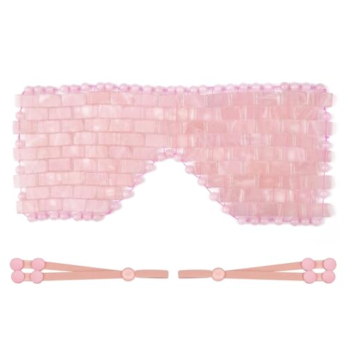 Mothers Day Gifts for Mom: ideayard Rose Quartz Eye Mask, Cooling Eye Mask 100% All Natural Crystal Mask for Facial Puffy Eyes Reusable