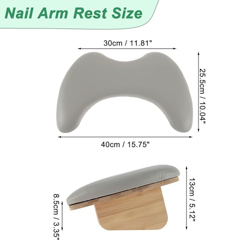 VOCOSTE U-Shaped Nail Arm Rest Gray Detachable Brackets Manicure Support
