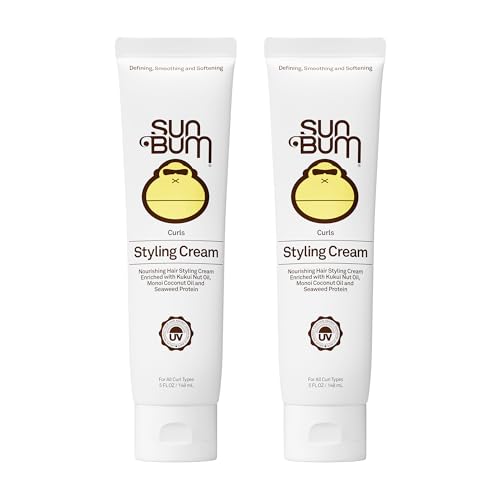 Sun Bum Curls & Waves Styling Cream Pack of 2 - 5 Fl Oz Each - Curl Defining Frizz Control
