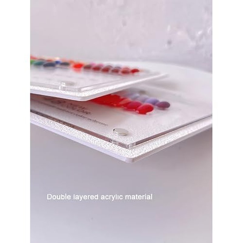Acycoin2A 120 Nail Color Display Board Nail Art Sample Chart Acrylic Gel Polish Rack Colors Showing Shelf with False Nail Tips and Number Sticker
