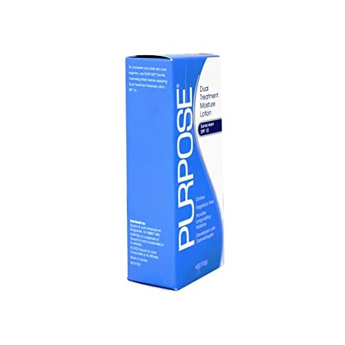 Purpose Dual Treatment Moisture Lotion with SPF 10 ? Oil-Free, Fragrance-Free Daily Moisturizer for Sensitive Skin - 4 Fluid Oz. (Pack of 3)