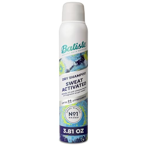Batiste Sweat Activated Dry Shampoo, Neutralizes Odor for Up to 24 Hours & Prevents Sweat Buildup in Hair, Waterless Shampoo, 3.81 Oz