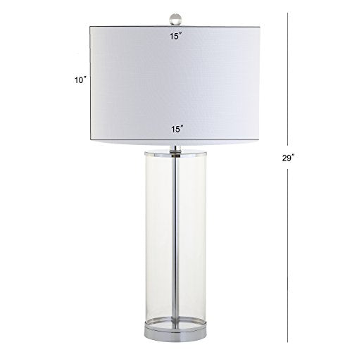 Jonathan Y Collins Glass Table Lamp 29in - Clear/Chrome