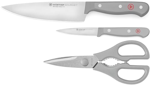 Wüsthof Gourmet 3-Piece Kitchen Knife Set with Shears - Sharp Precision