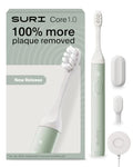 SURI Core Sonic Electric Toothbrush - Haze Green, Travel Cover, 4 Weeks Battery