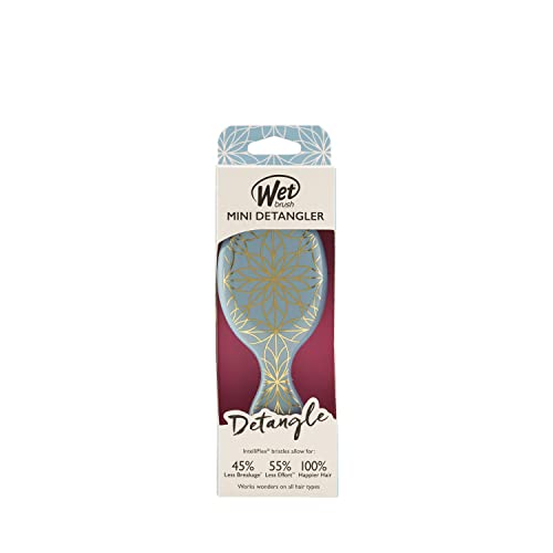 Wet Brush Squirt Detangler Hair Brushes - Lagoon, Geo - Mini Detangling Brush with Ultra-Soft IntelliFlex Bristles Glide Through Tangles with Ease - Pain-Free Comb for All Hair Types