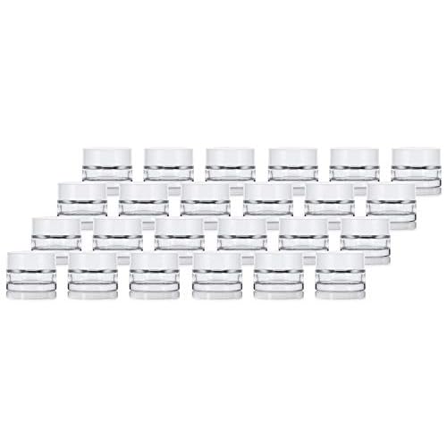 Clear Glass 0.25 oz Thick Wall Balm Jars with White Foam Lined Smooth Lids (24 pack)