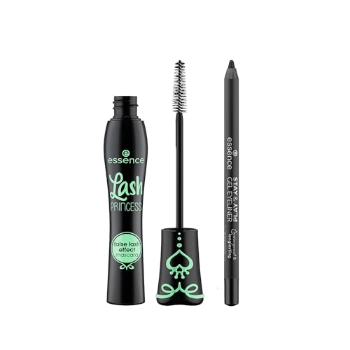 essence | Lash Princess False Lash Effect Mascara & Stay & Play Gel Eyeliners 01 Black Raven Bundle | Vegan & Cruelty Free