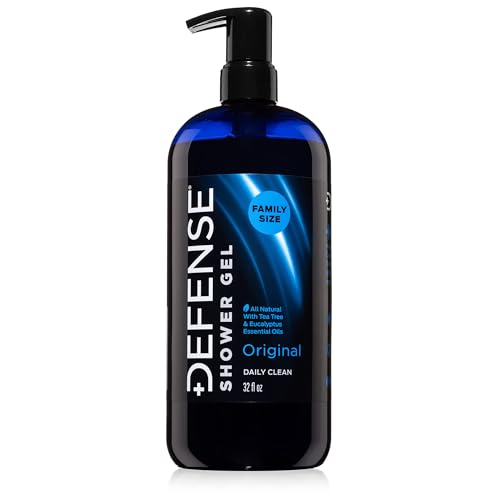 Defense Soap Tea Tree Body Wash 32 Fl Oz - All Natural Organic Shower Gel with Eucalyptus