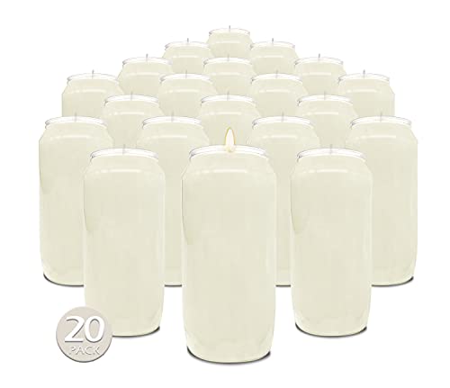 7 Day White Prayer Candles Pack of 20 - Tall Pillar Religious Memorial Decor